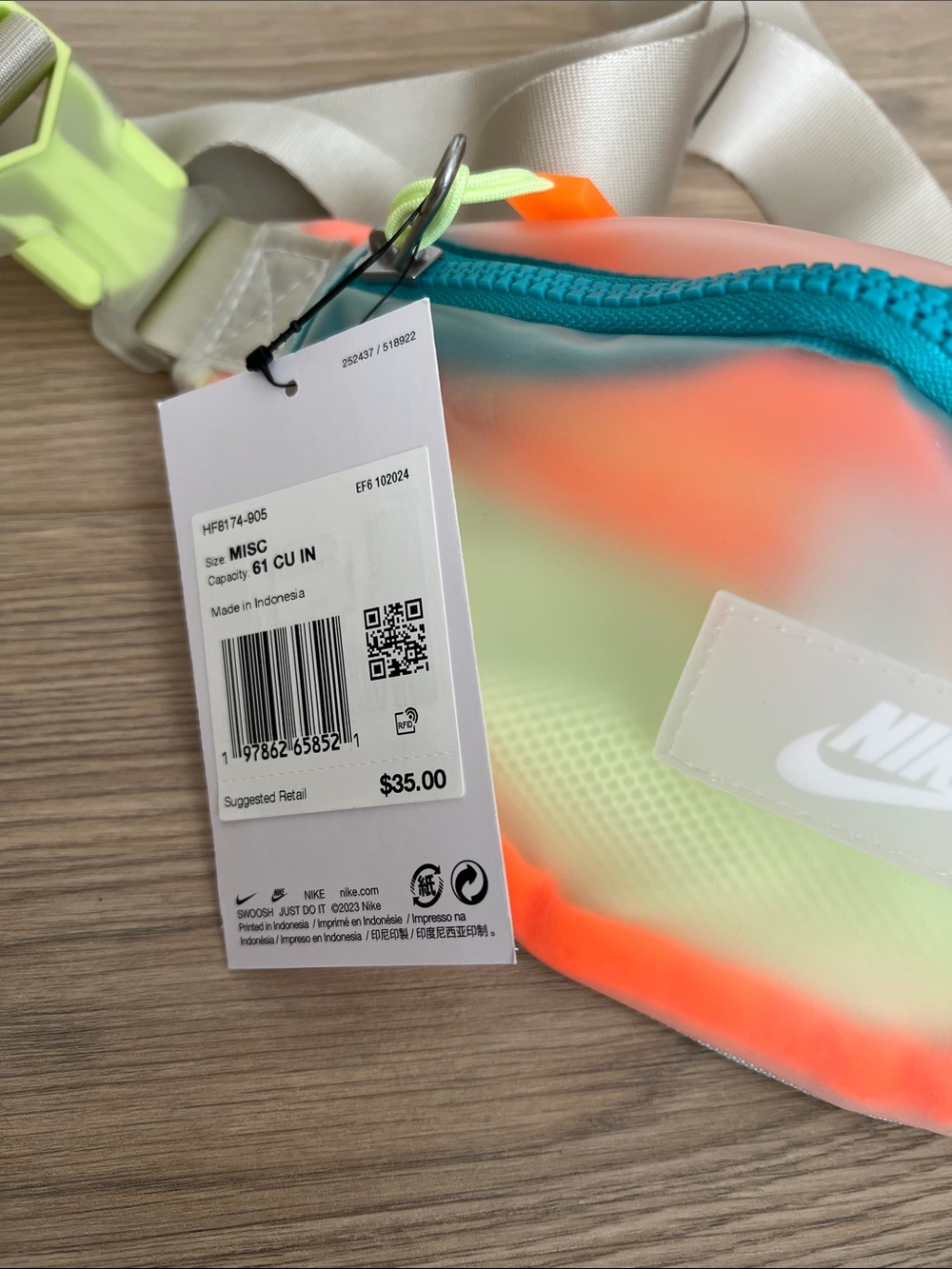 Nike Iridescent Waist Pack - Orange, Teal, Cream - Picture 6 of 6